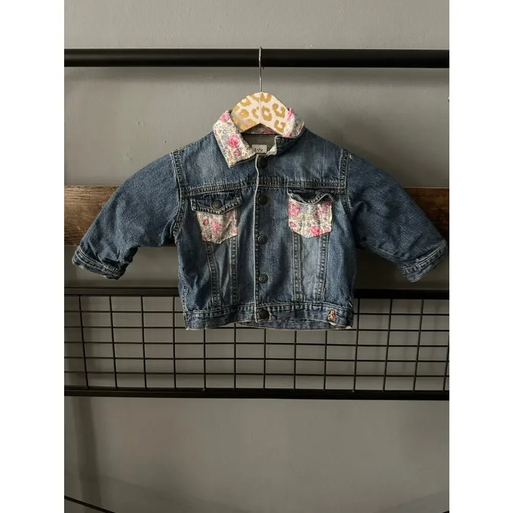 Baby Gap Floral Denim Jacket | Size 12-18 Months